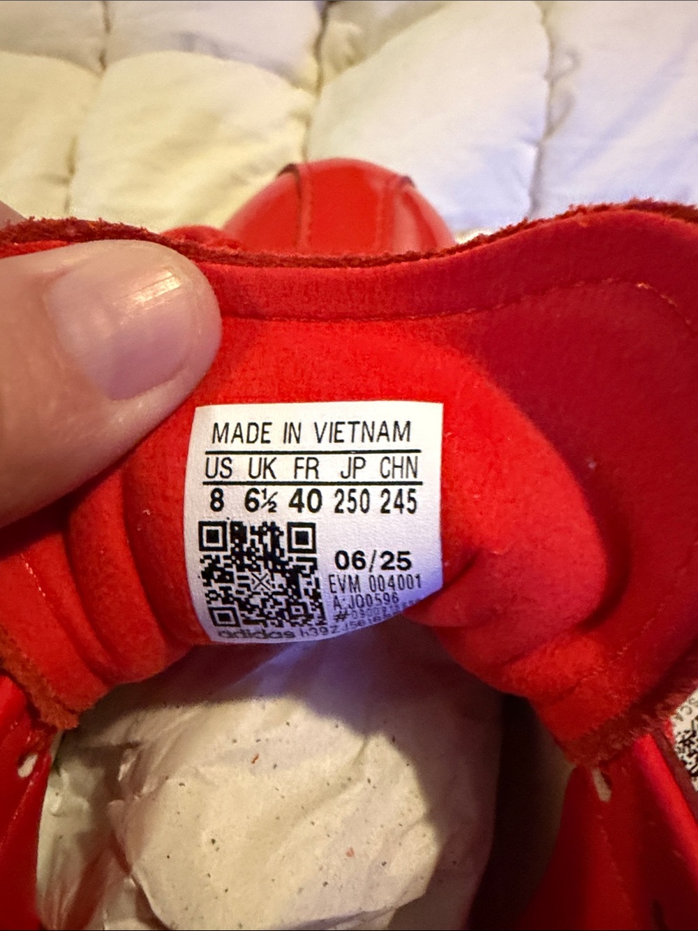 adidas Red Patent Leather Sneakers with Silver Stripes Tokyo - Picture 3 of 7
